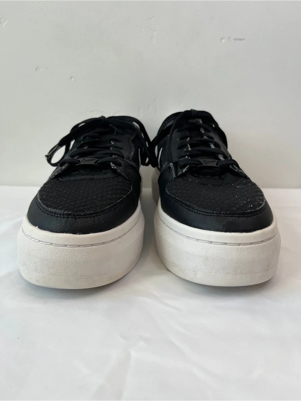 Nike Court Vision Alta TXT Black White Platform Sneakers Womens Size 12